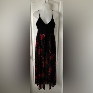 Black and Red Floral Dress
